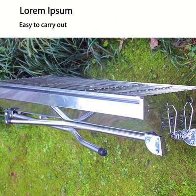 Awaoko 4pcs Extended Stainless Steel BBQ Grill Set  Foldable, Portable & Heavy-Duty