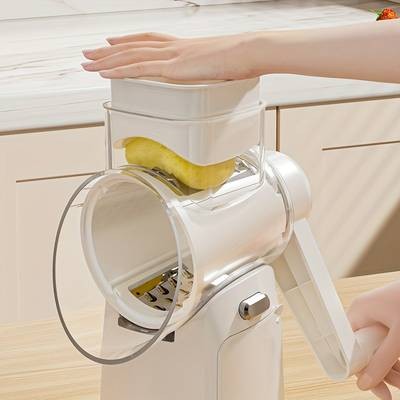 Awaoko Multi-Function Rotating Manual Vegetable Slicer  10-Blade Stainless Steel Grater