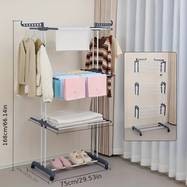 NLDD 4-Tier Heavy-Duty Mobile Laundry Drying Rack with Wheels  Foldable, Large-Capacity Clothes Airer