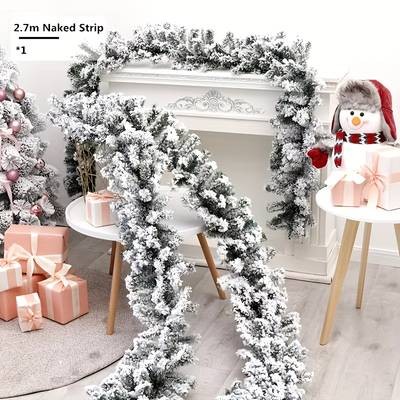NLDD 274.32cm Christmas Garland with Pine Cones & Red Berries  Realistic Artificial Holiday Decoration