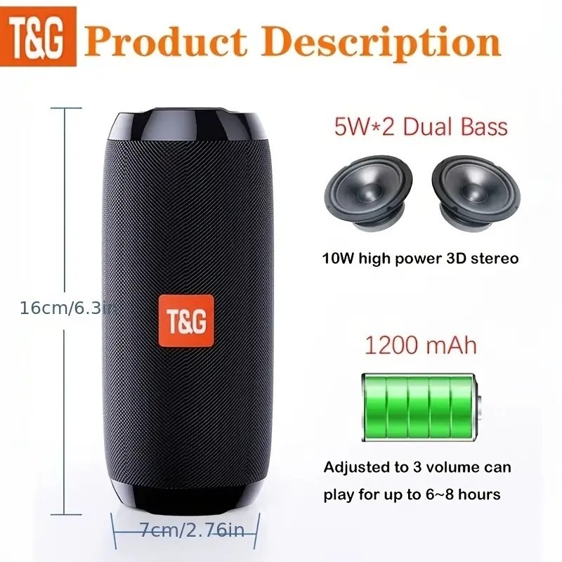 TG117 PORTABLE WIRELESS SPEAKER