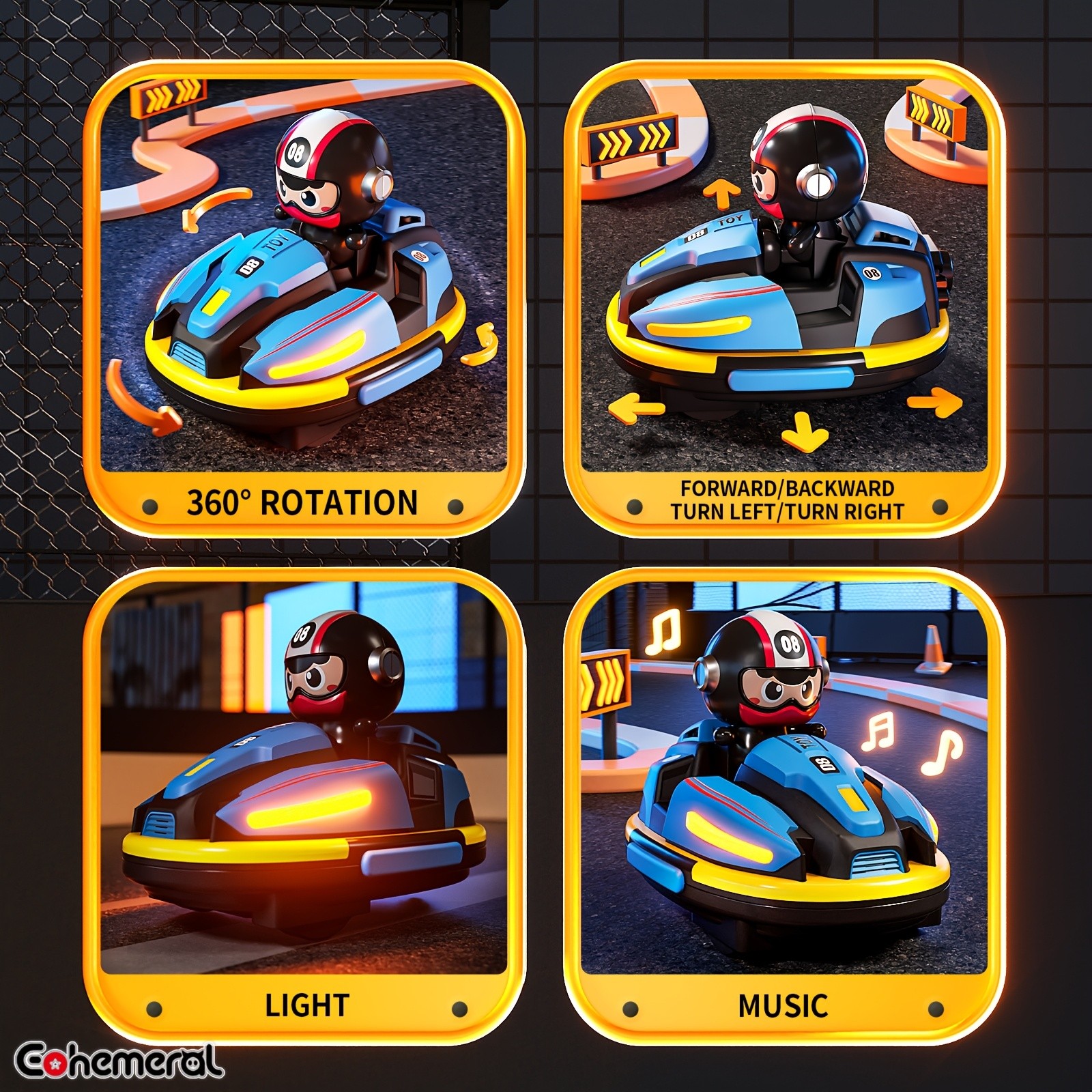 EOHEMERAL REMOTE CONTROL CAR DRIFT STUNT BUMPER RACING KART