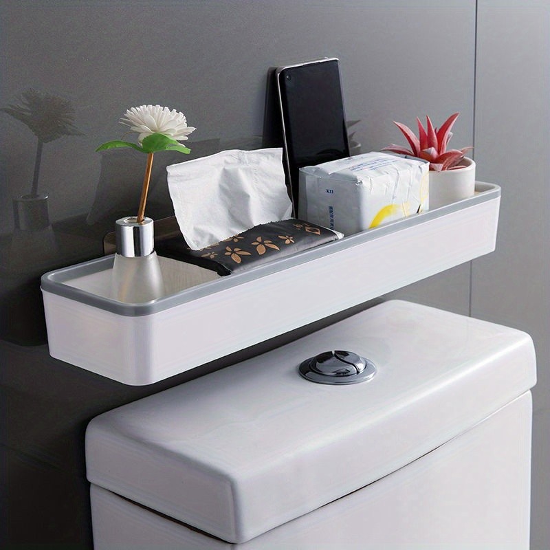LDQ No-Drill Toilet Caddy & Dispenser  Wall-Mounted Storage Tray for Effortless NZ Bathroom Organisation