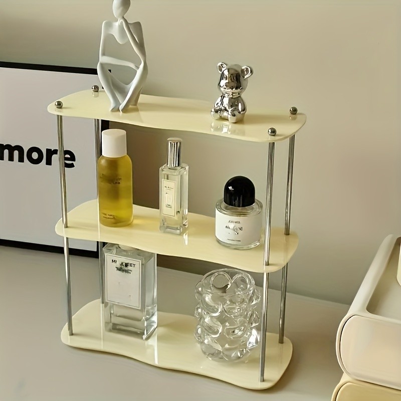 LDQ Two-Tier Acrylic Desktop Shelf Detachable Space-Saving Organiser for NZ Beauty & Workspaces
