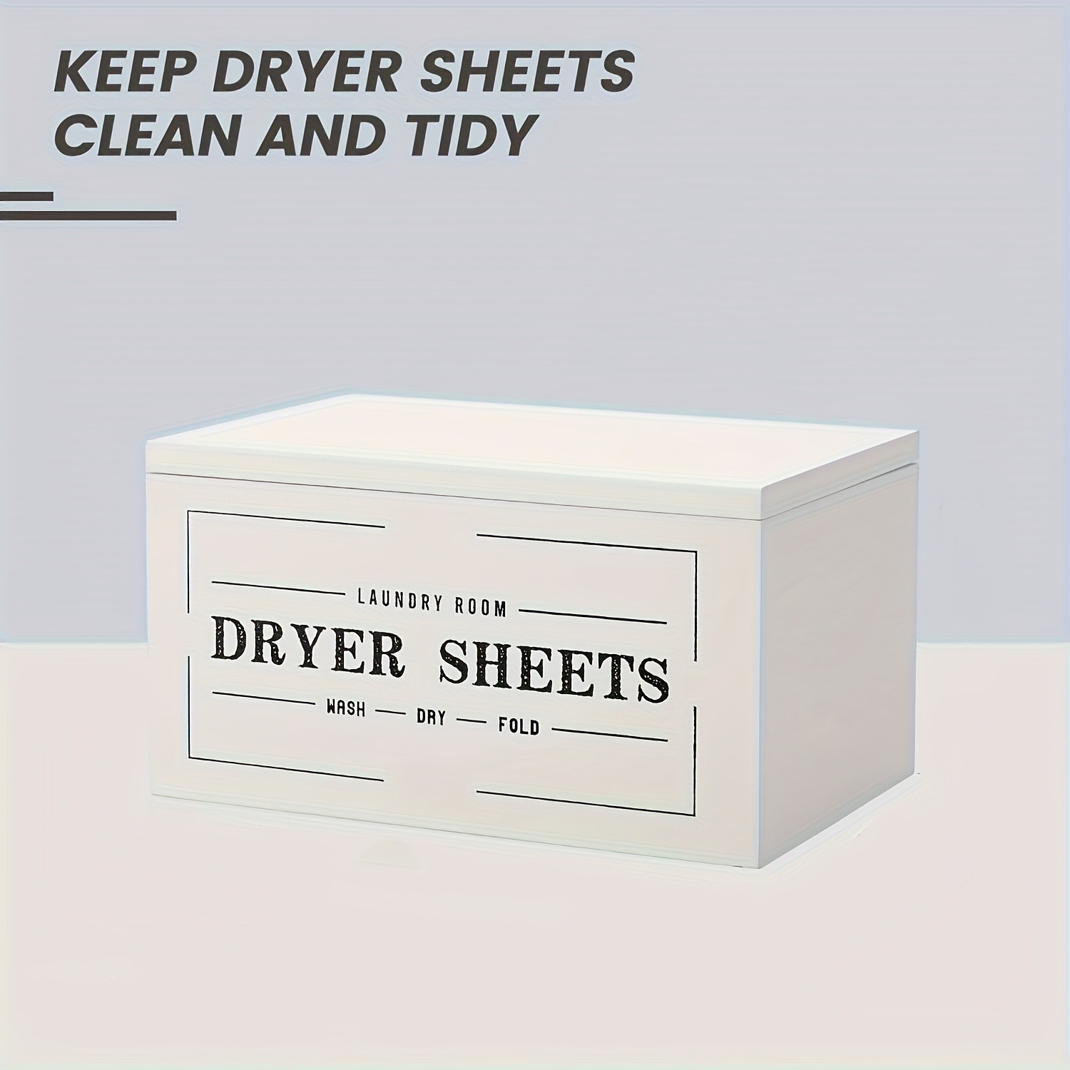 LDQ Rustic Dryer Sheet Holder  Hinged-Lid Farmhouse Container for Neat NZ Laundry Storage & Organisation