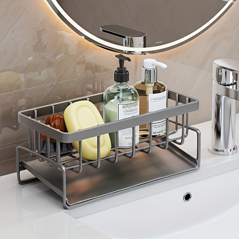 MCMLS Carbon Steel Sink Caddy  Heavy-Duty Black Countertop Rack for Smart NZ Kitchen Organisation