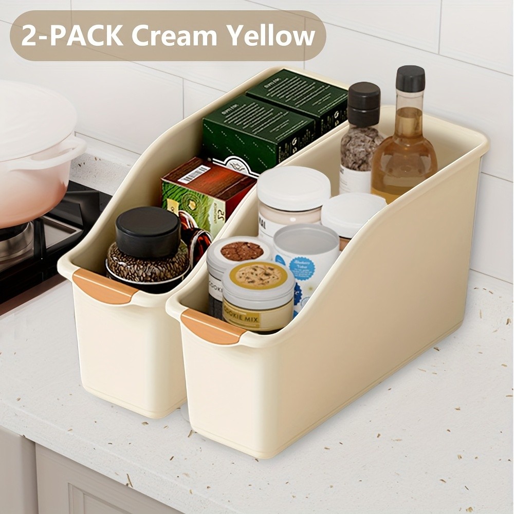 MCMLS Curved-Design Storage Box Set  Heavy-Duty Multi-Compartment Bins for Smart NZ Kitchen & Home Organisation