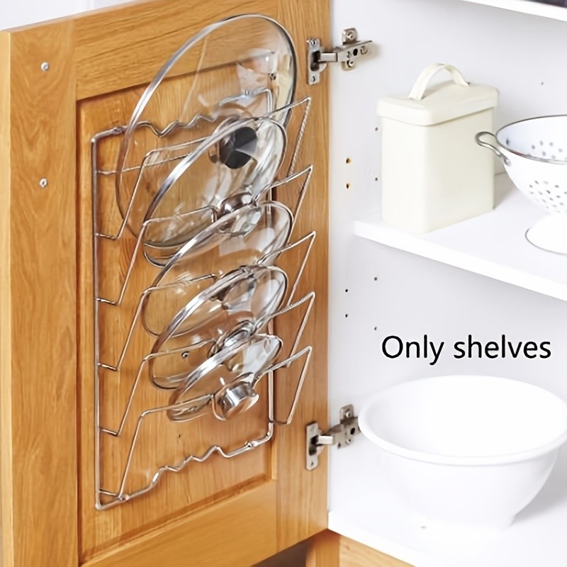 MCMLS Vertical Metal Pot Lid Rack  Heavy-Duty Multi-Tier Space-Saving Holder for NZ Cabinets & Pantries