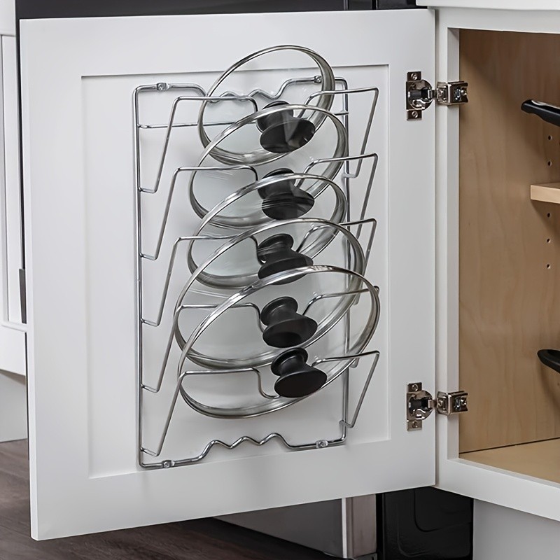 MCMLS Vertical Metal Pot Lid Rack  Heavy-Duty Multi-Tier Space-Saving Holder for NZ Cabinets & Pantries