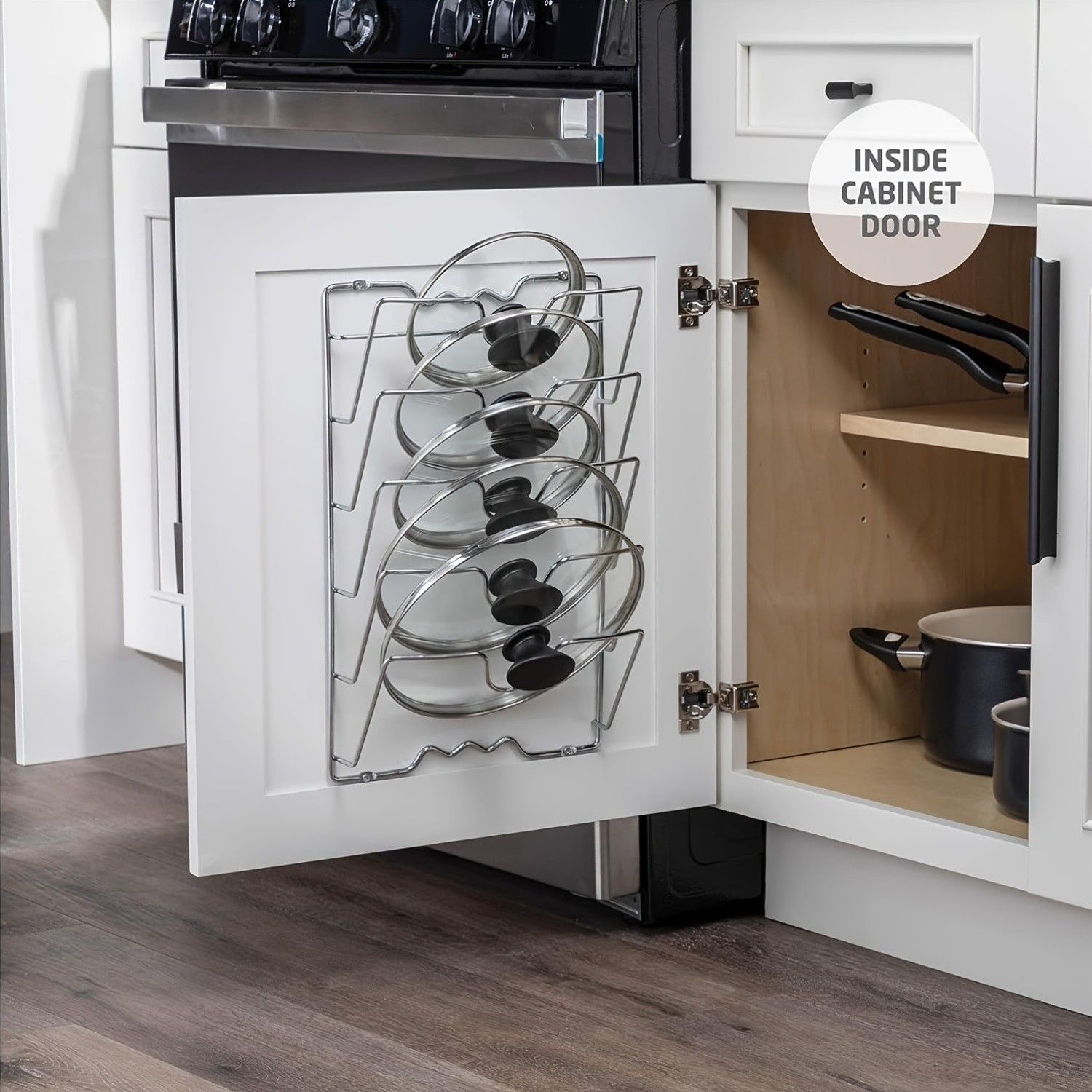 MCMLS Vertical Metal Pot Lid Rack  Heavy-Duty Multi-Tier Space-Saving Holder for NZ Cabinets & Pantries