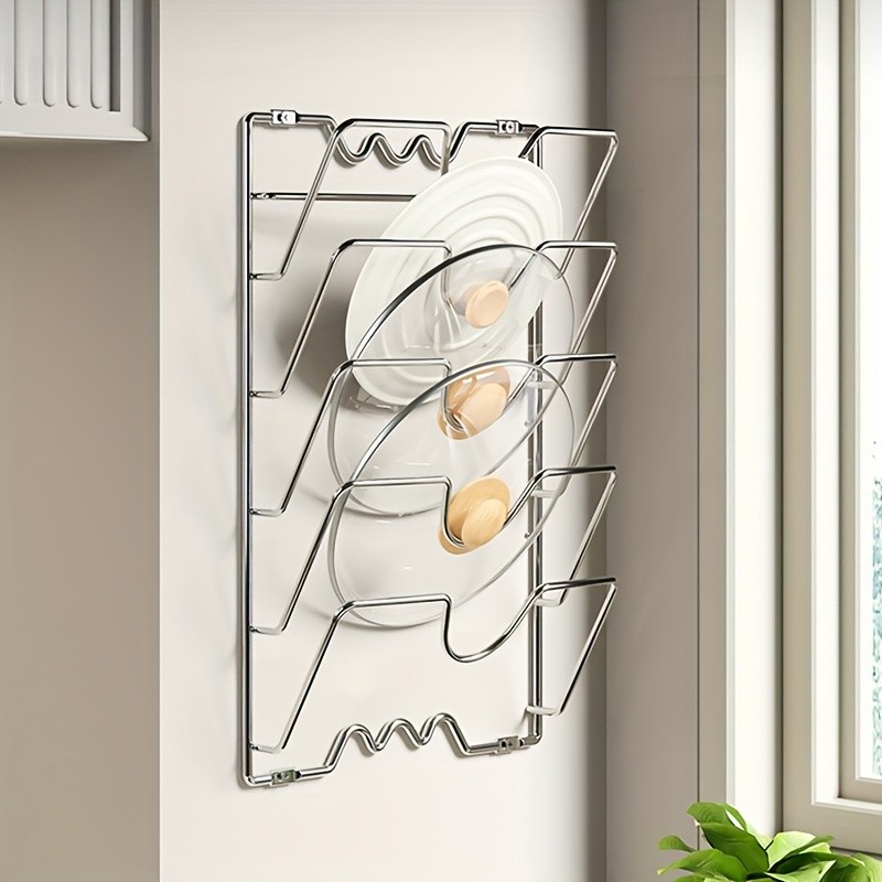 MCMLS Vertical Metal Pot Lid Rack  Heavy-Duty Multi-Tier Space-Saving Holder for NZ Cabinets & Pantries