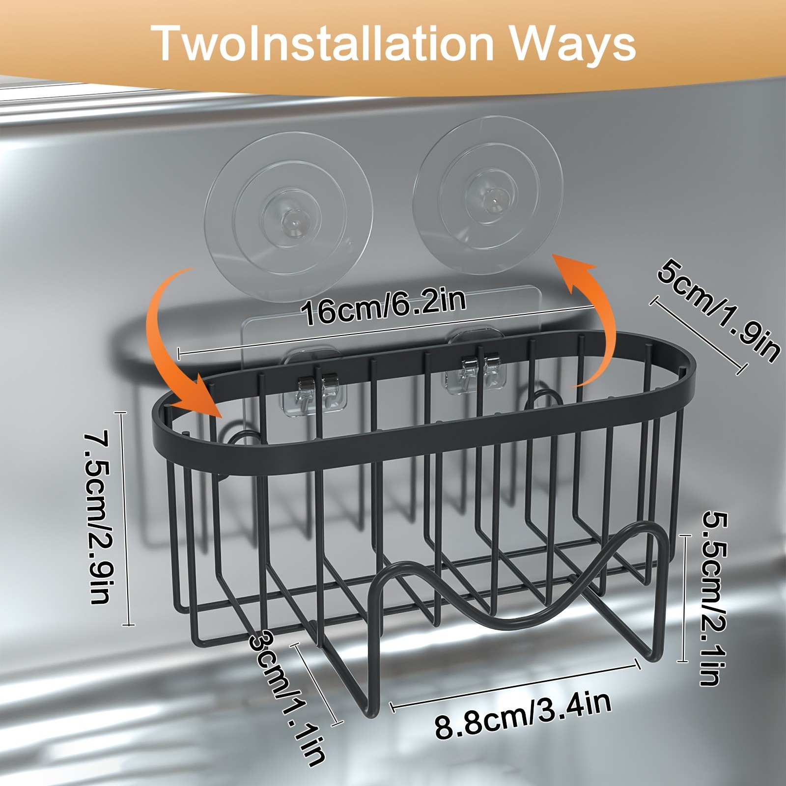 MCMLS 2-in-1 Stainless Steel Wall-Mounted Sink Caddy  Heavy-Duty Over-Sink Storage Rack for Modern NZ Kitchens