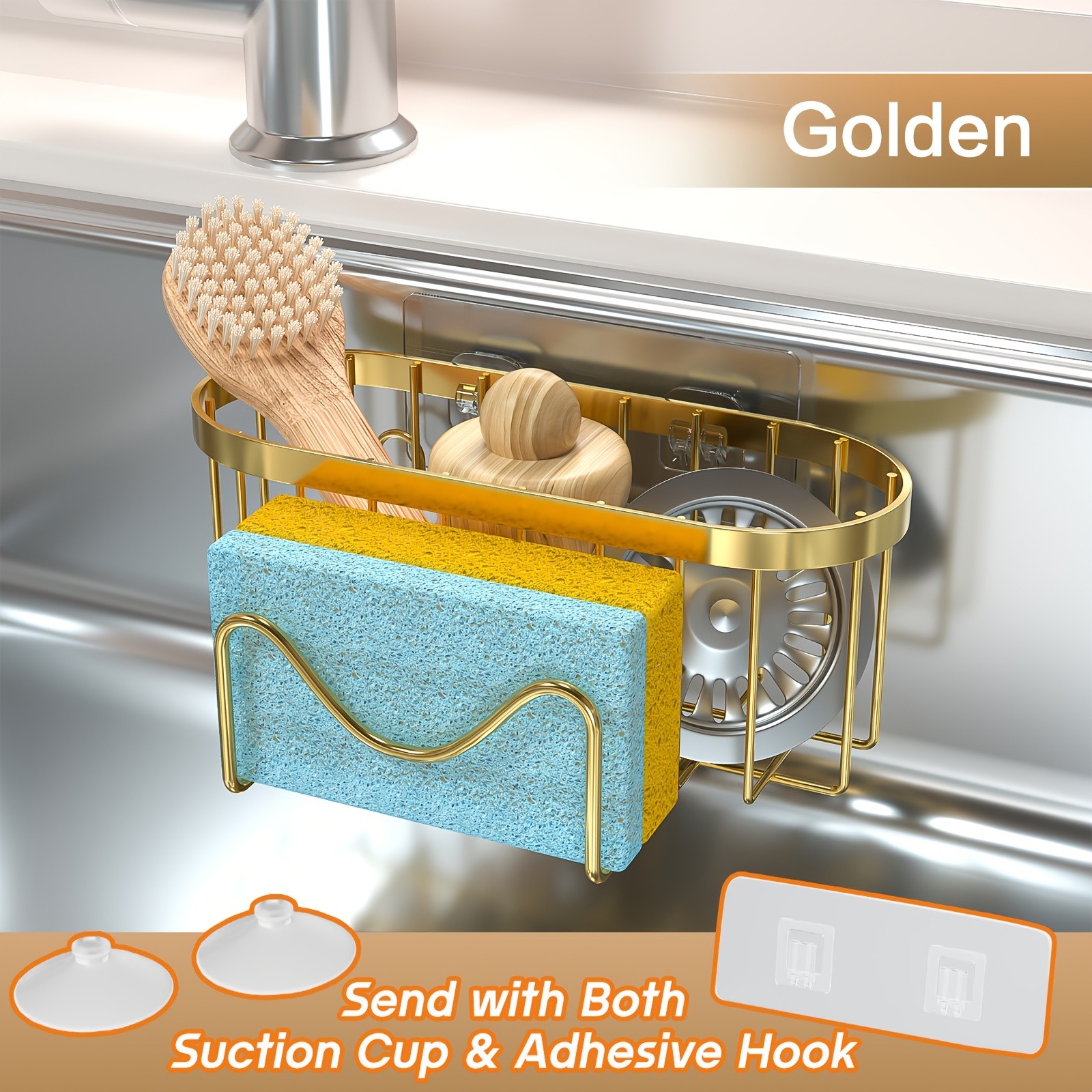 MCMLS 2-in-1 Stainless Steel Wall-Mounted Sink Caddy  Heavy-Duty Over-Sink Storage Rack for Modern NZ Kitchens