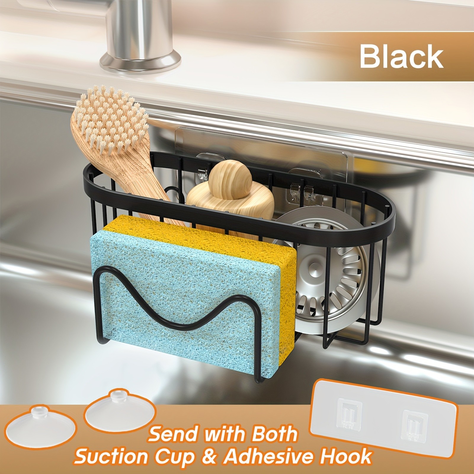 MCMLS 2-in-1 Stainless Steel Wall-Mounted Sink Caddy  Heavy-Duty Over-Sink Storage Rack for Modern NZ Kitchens