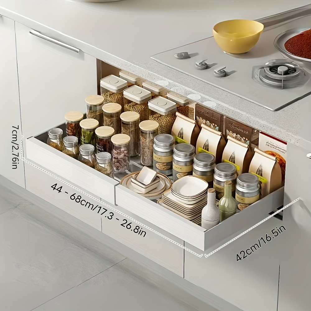 MCMLS Expandable Pull-Out Cabinet Rack  Heavy-Duty Adjustable Under-Sink Organizer for NZ Kitchens & Pantries