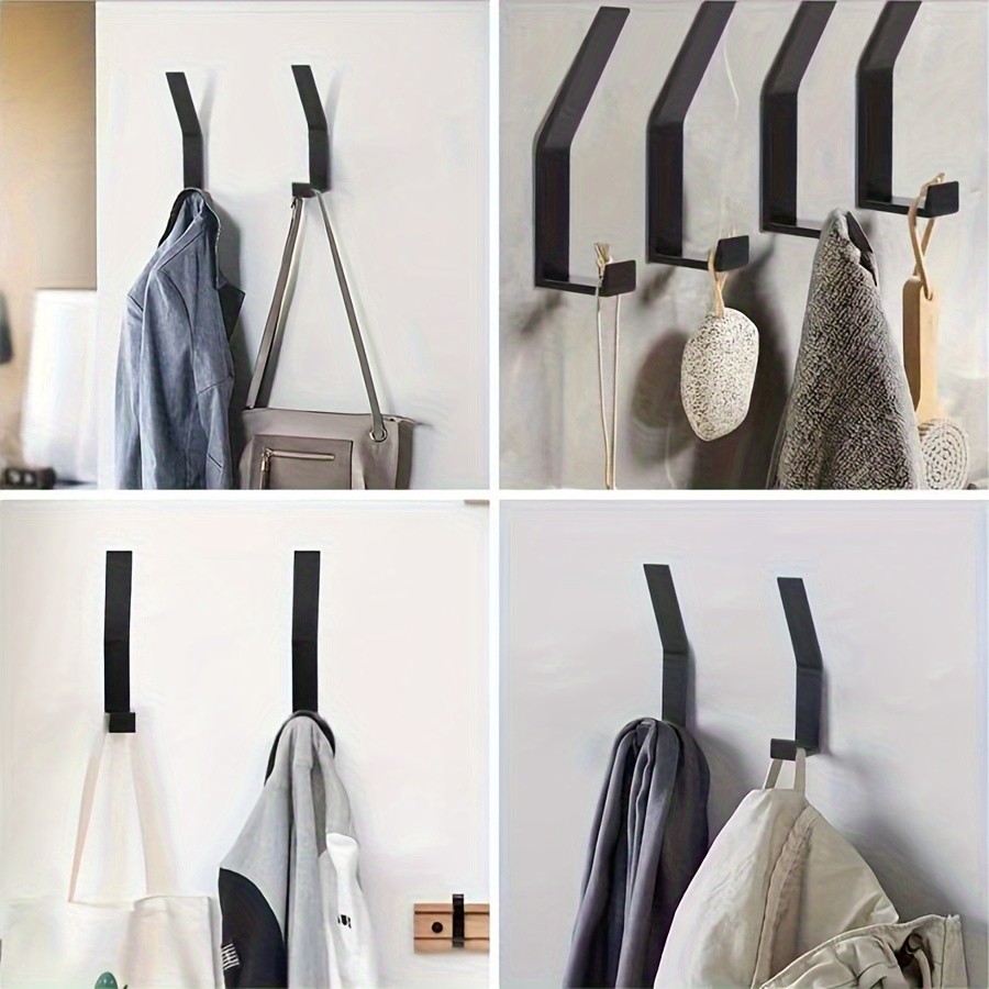 MCMLS Stainless Steel Double-Hook Wall Rack Set 6pcs Modern Space-Saving Mounts for NZ Hallways, Kitchens & Bathrooms