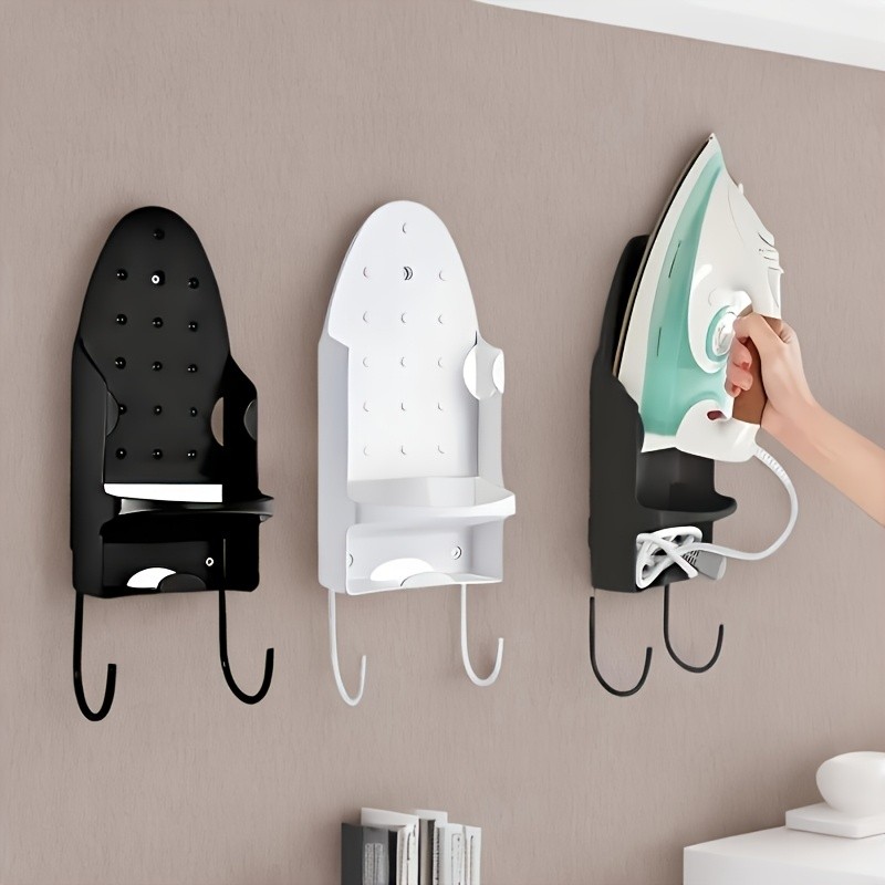 MCMLS Heavy-Duty Ironing Board Holder  Wall-Mounted Space-Saving Rack with Dual Hooks for NZ Homes & Apartments