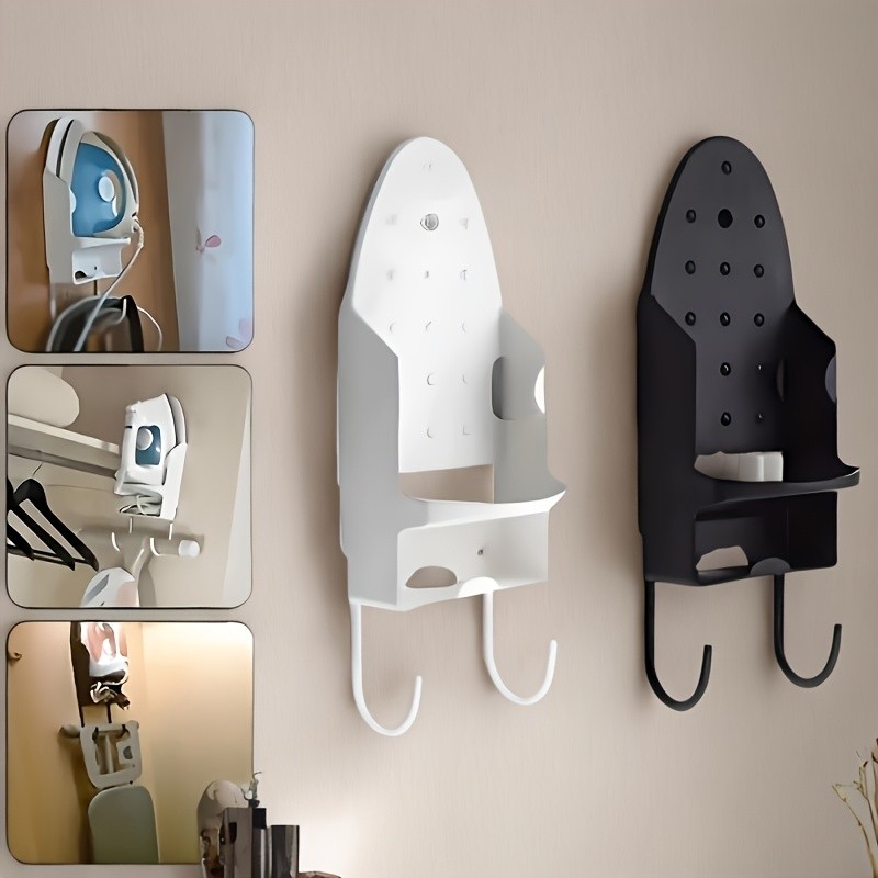 MCMLS Heavy-Duty Ironing Board Holder  Wall-Mounted Space-Saving Rack with Dual Hooks for NZ Homes & Apartments