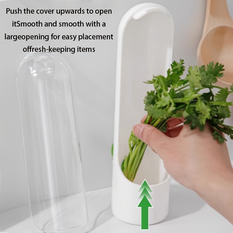 YUHUPHYLLIC Herb & Vegetable Preservation Pod  Fresh Coriander & Mint Container for Long-Lasting NZ Fridge Storage