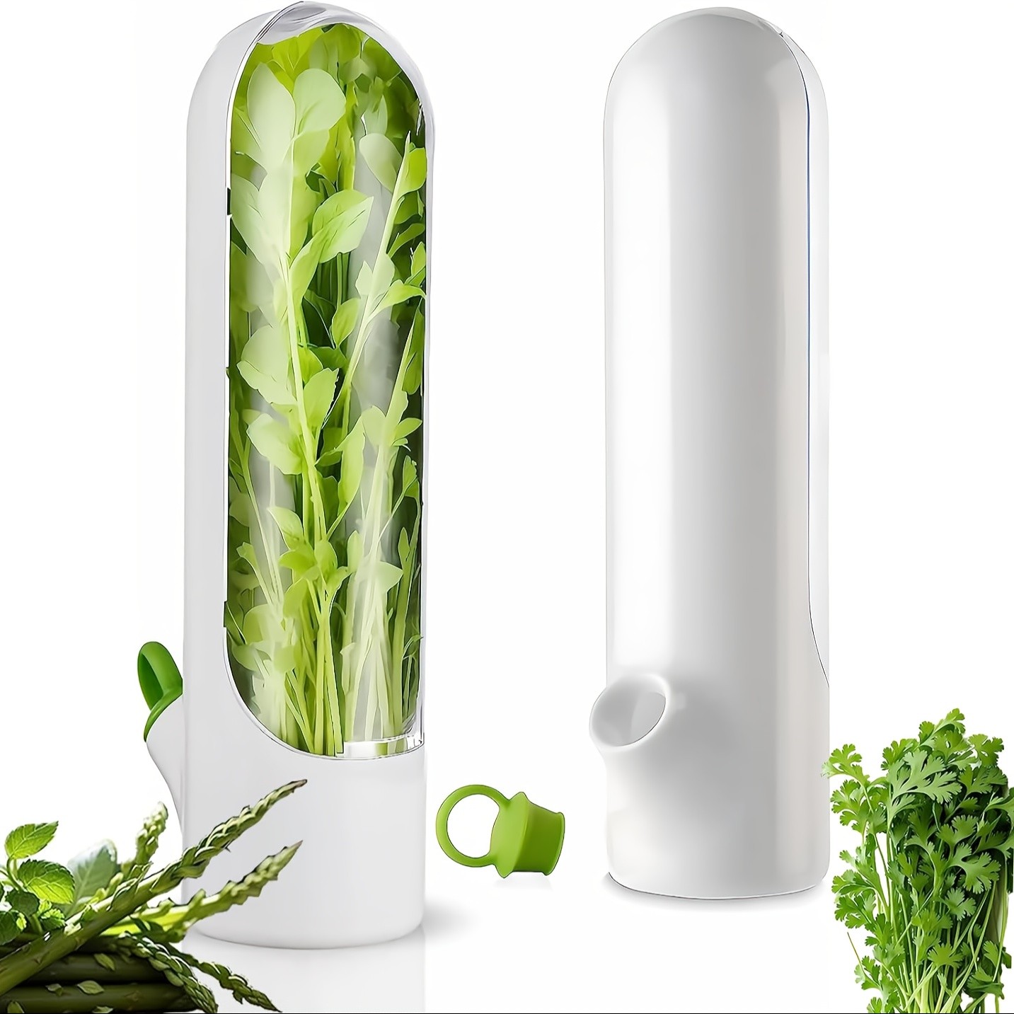 YUHUPHYLLIC Herb & Vegetable Preservation Pod  Fresh Coriander & Mint Container for Long-Lasting NZ Fridge Storage