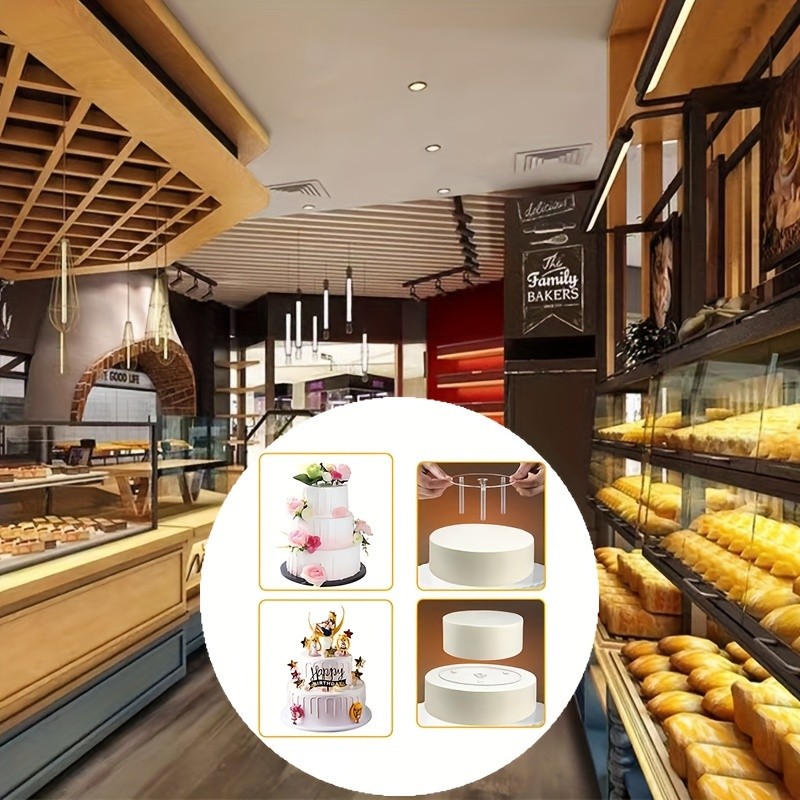 YUHUPHYLLIC 4pcs Reusable Cake Tier Set  Transparent Dividers & Cake Pins for Multi-Layered Cakes