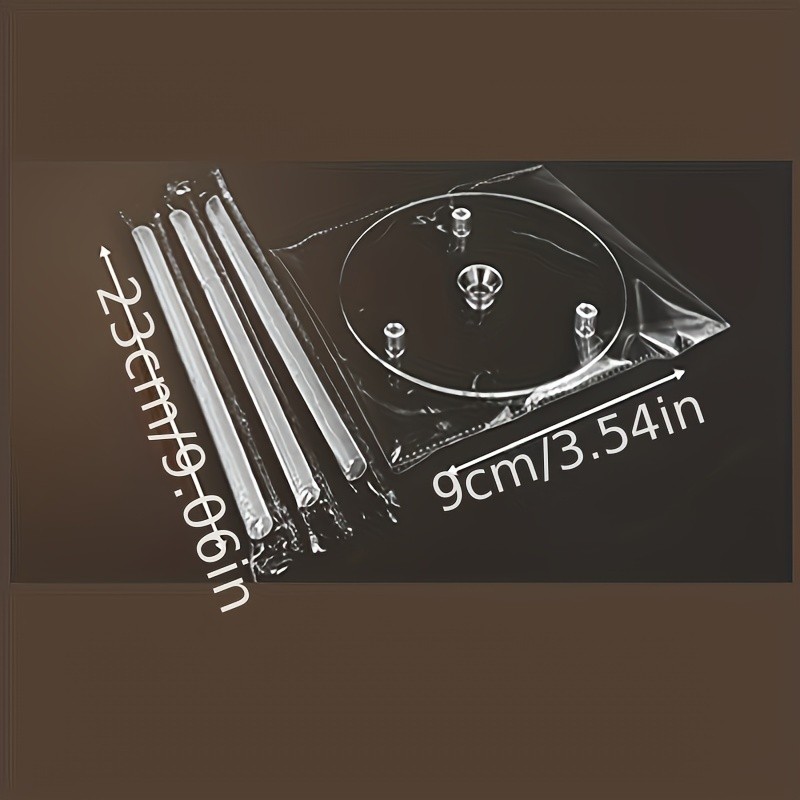 YUHUPHYLLIC 4pcs Reusable Cake Tier Set  Transparent Dividers & Cake Pins for Multi-Layered Cakes