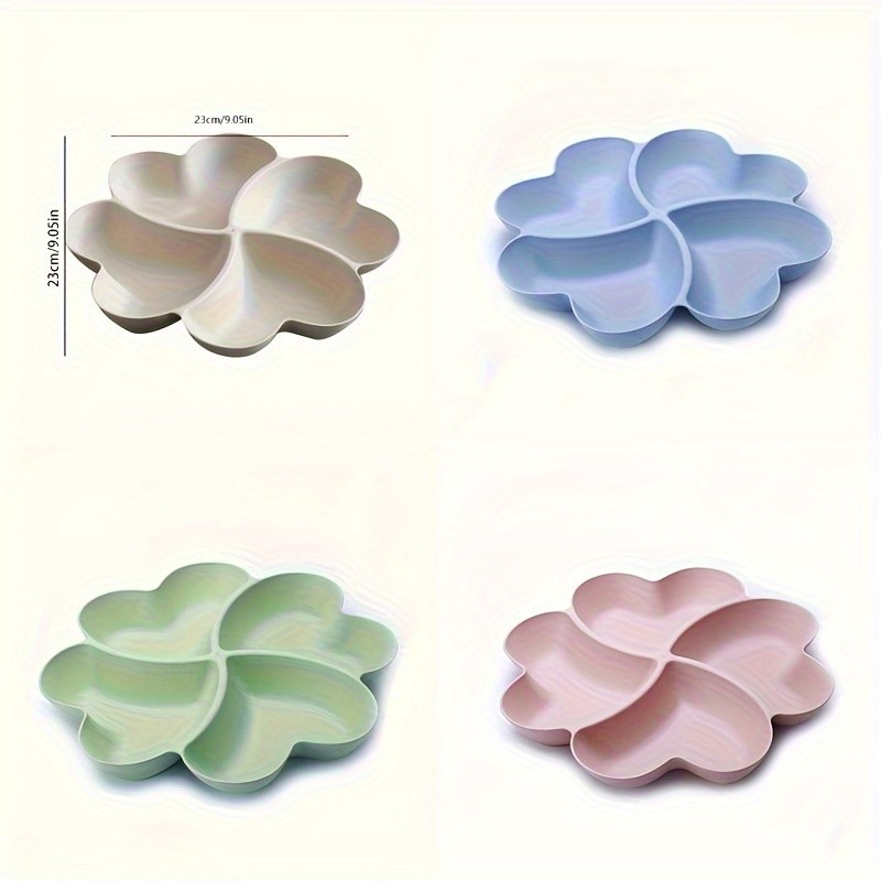 YUHUPHYLLIC Heart-Shaped Divided Fruit Tray  Reusable Snack & Dessert Platter for NZ Parties & Home Use