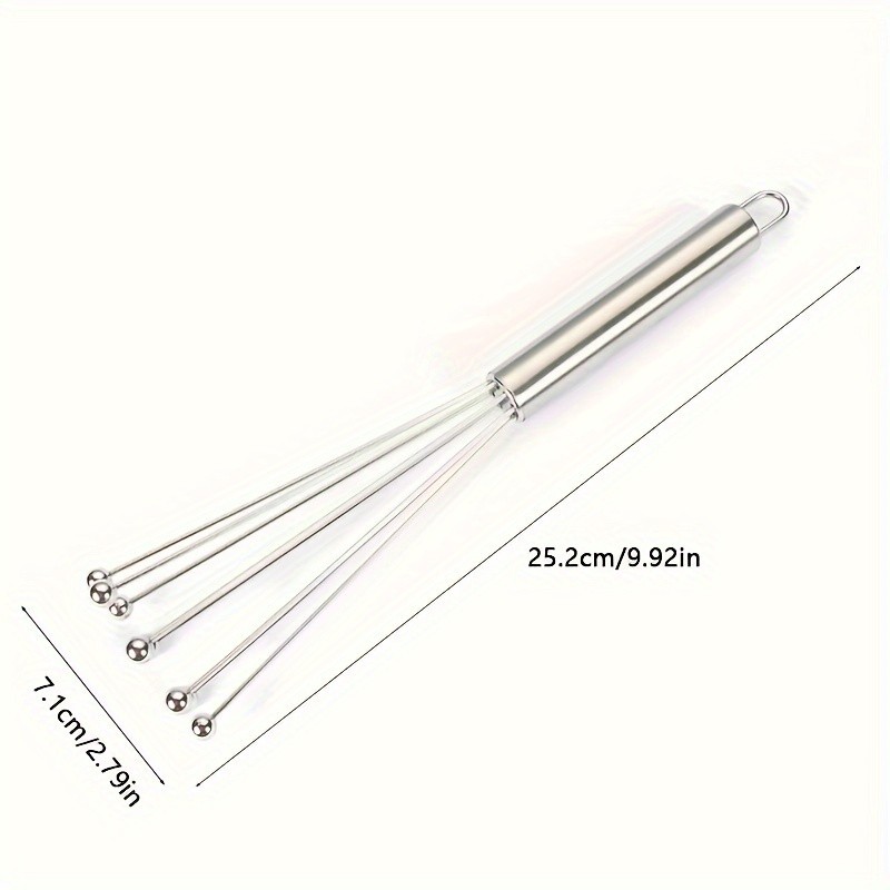 YUHUPHYLLIC 25.4cm Stainless Steel Bead Whisk  Handheld Egg, Cream & Sauce Whisk for NZ Kitchens