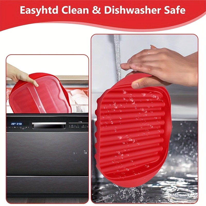 YUHUPHYLLIC Microwave Bacon Cooker Tray with Lid  Non-Slip, Fat-Draining Design for Quick Bacon Prep in NZ Kitchens