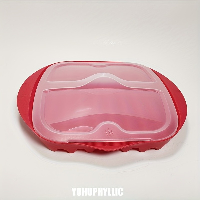 YUHUPHYLLIC Microwave Bacon Cooker Tray with Lid  Non-Slip, Fat-Draining Design for Quick Bacon Prep in NZ Kitchens