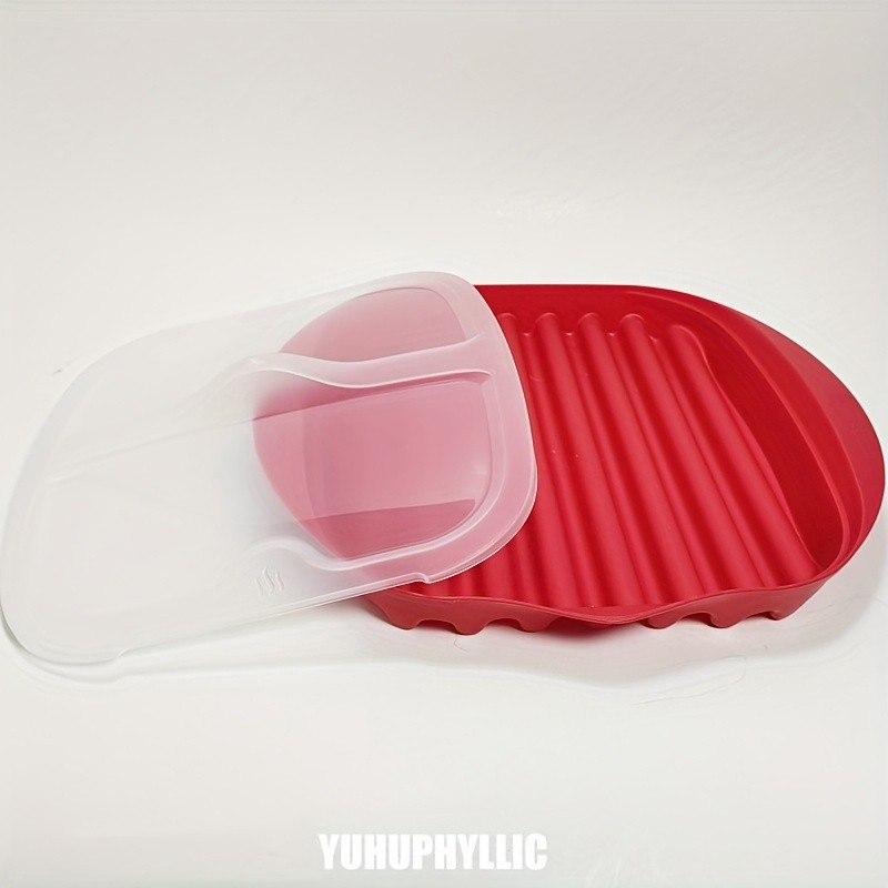 YUHUPHYLLIC Microwave Bacon Cooker Tray with Lid  Non-Slip, Fat-Draining Design for Quick Bacon Prep in NZ Kitchens