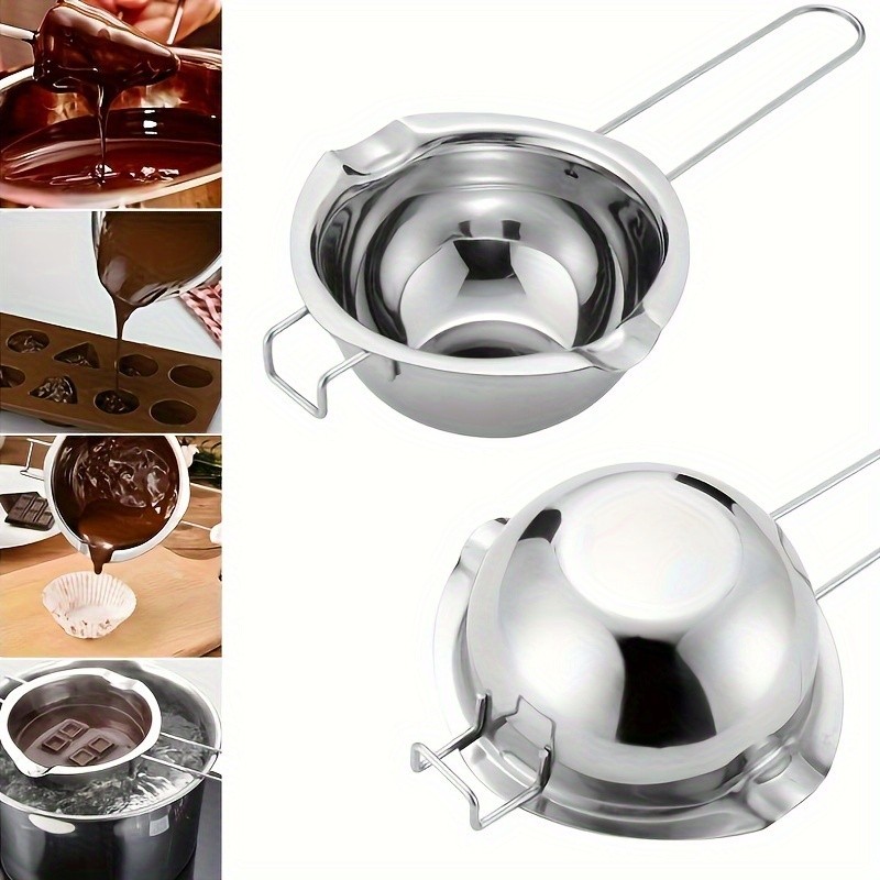 YUHUPHYLLIC Stainless Steel Chocolate Melting Pot  Double Boiler for Baking, Fondue & Multi-Purpose Melting