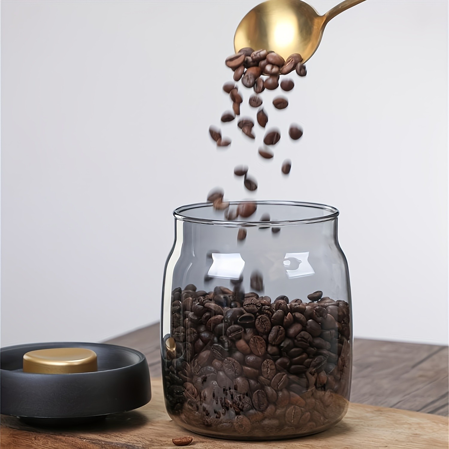 YUHUPHYLLIC Vacuum-Sealed Glass Storage Container Moisture-Proof Pressure Pump Storage Jar for Coffee Beans, Tea & Nuts