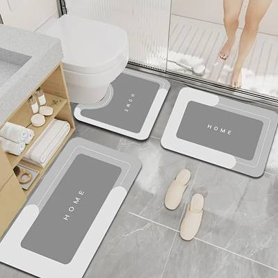 3pcs Diatomite Bathroom Rug Set  Non-Slip, Soft & Absorbent Bath Mats for Kitchen, Entryway & Home Decor