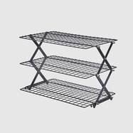 FARIDABIO 3/4 Layer Stackable Folding Cooling Rack  Heavy-Duty Metal Construction for Baking & Outdoor Use