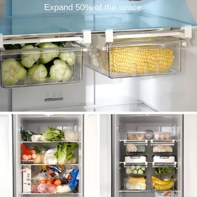 FARIDABIO 2pcs Refrigerator Storage Box  Wall Hanging, Space-Saving Food Storage Organizer