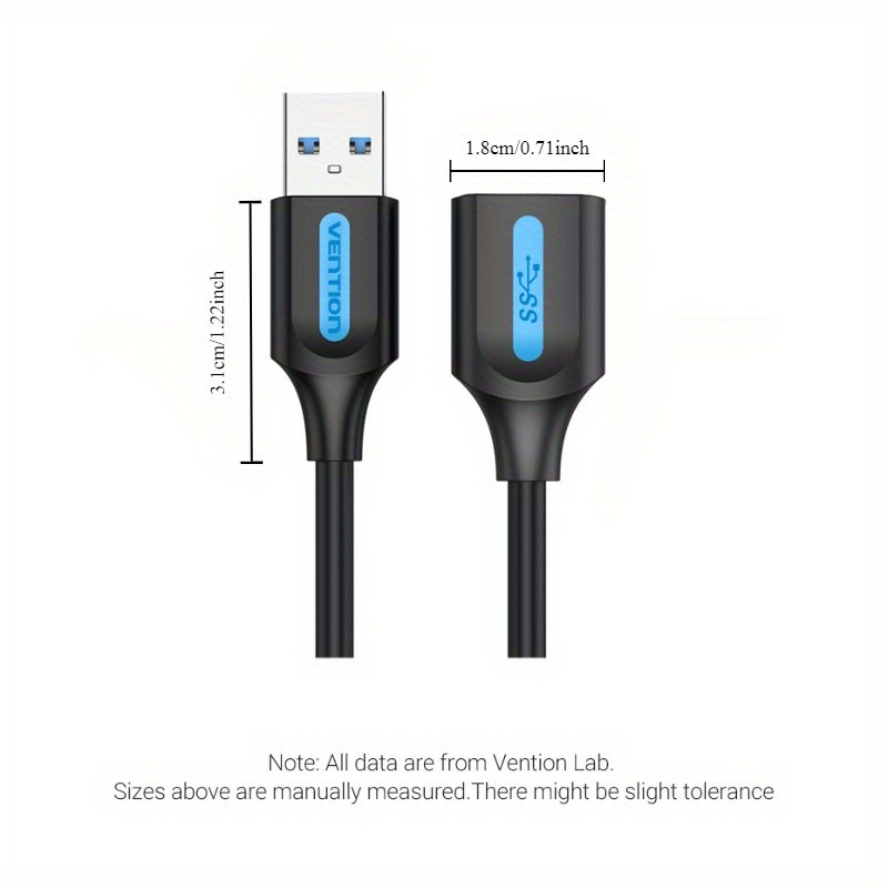 Vention USB Extension Cable USB 3.0 Extension Cord Type A Male to Female  Fast, Durable, and Flexible