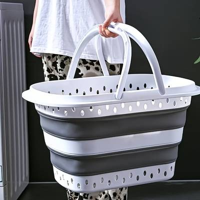 FARIDABIO 43L Collapsible Laundry Hamper Basket  Large Folding Clothes Bin with Comfort Grip Handle