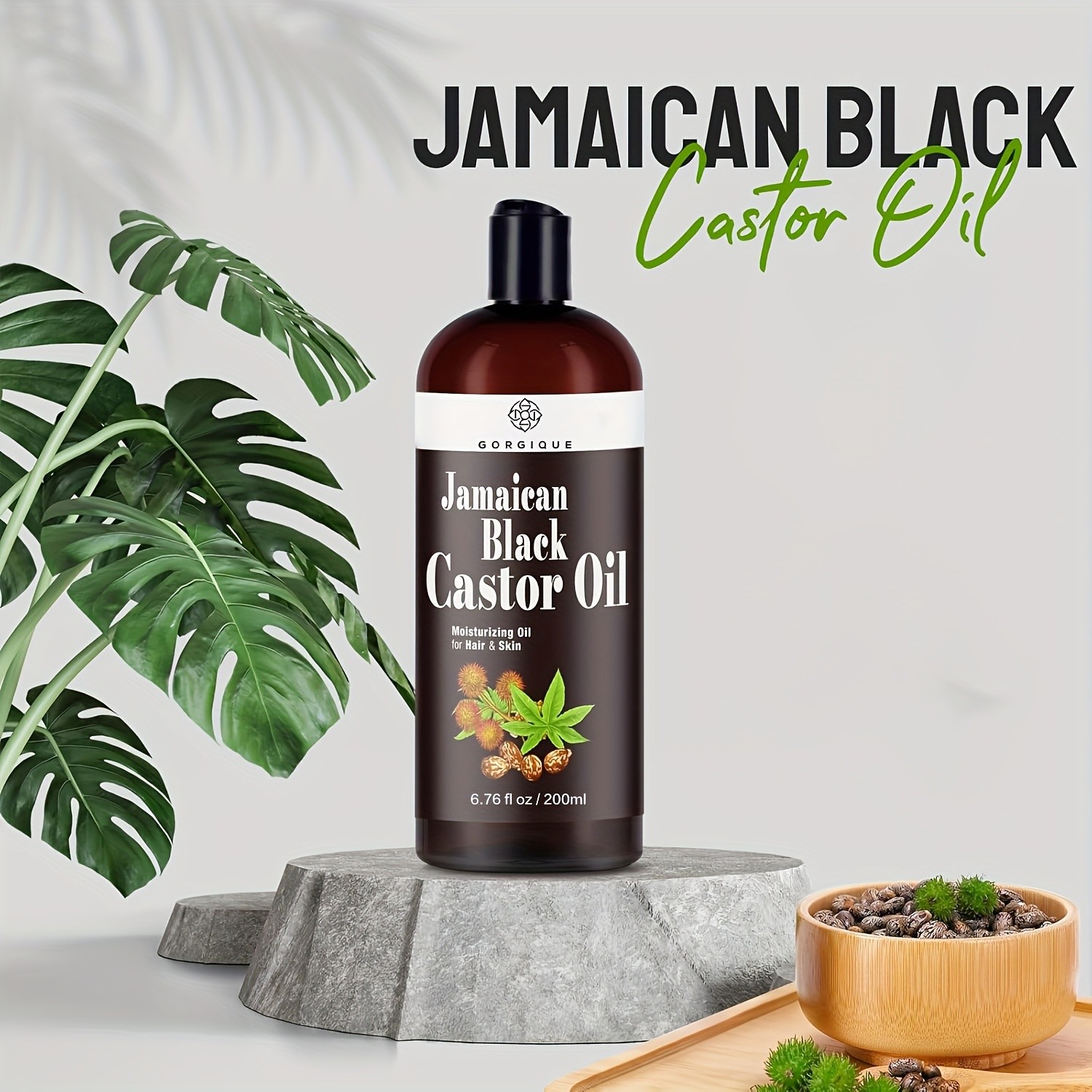 GORGIQUE Jamaica Black Castor Oil  Pure, Cold-Pressed Serum for Hair, Skin, and Nails