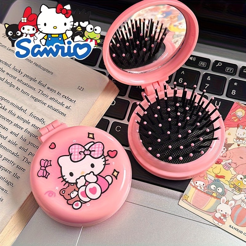 Sanrio Hello Kitty Portable Mini Hair Comb with Mirror