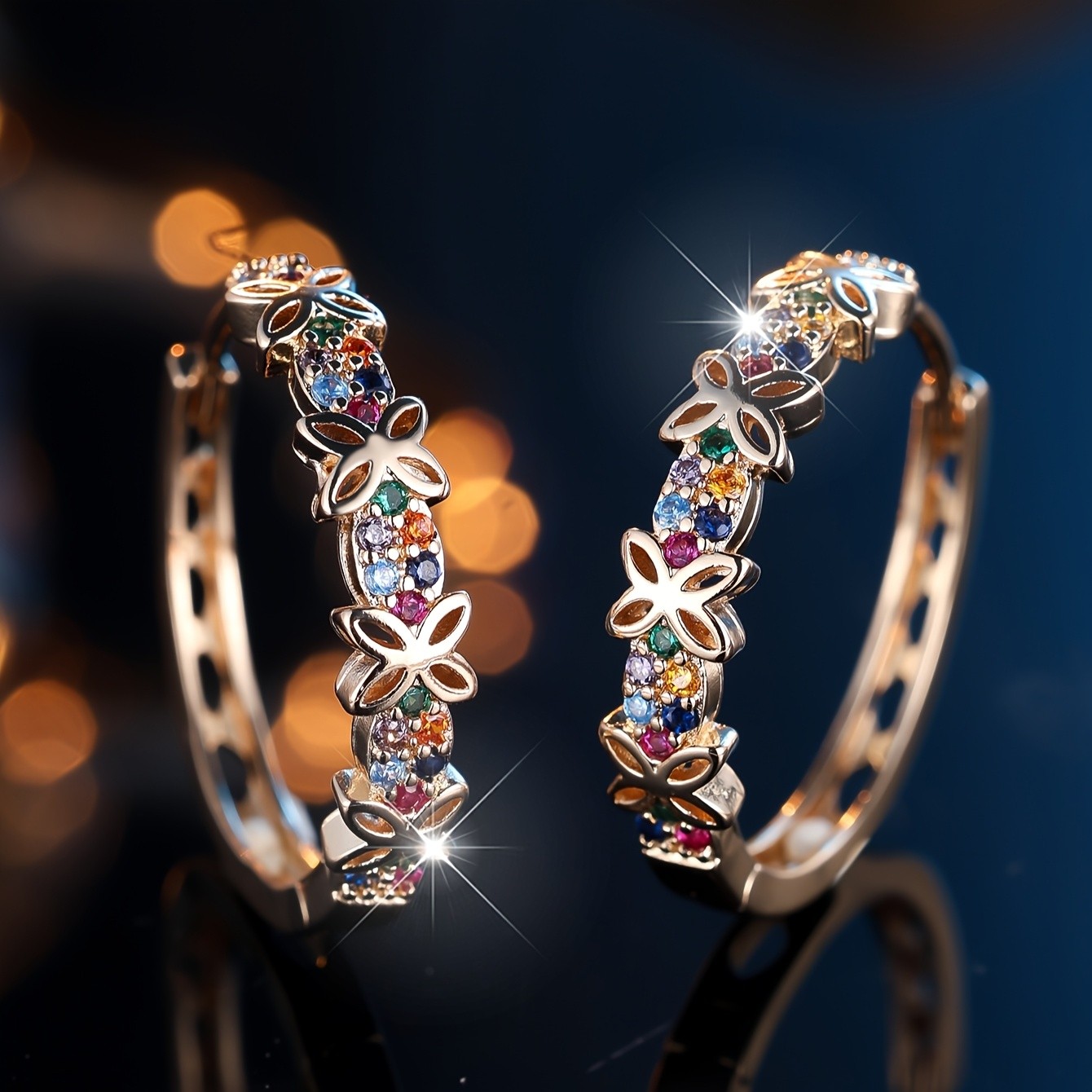 ANGOL Elegant Bohemian Floral-Like Butterfly Earrings