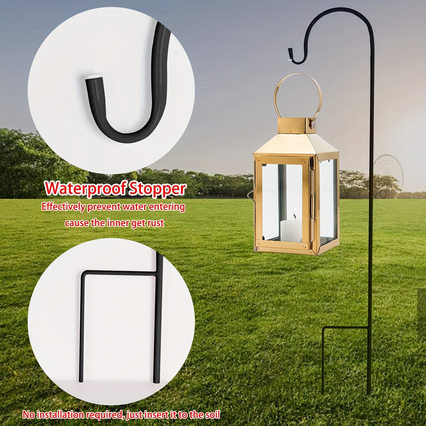 wisfor Shepherd Hooks  Rust-Resistant Hanging Hooks for Garden Decor and Lighting