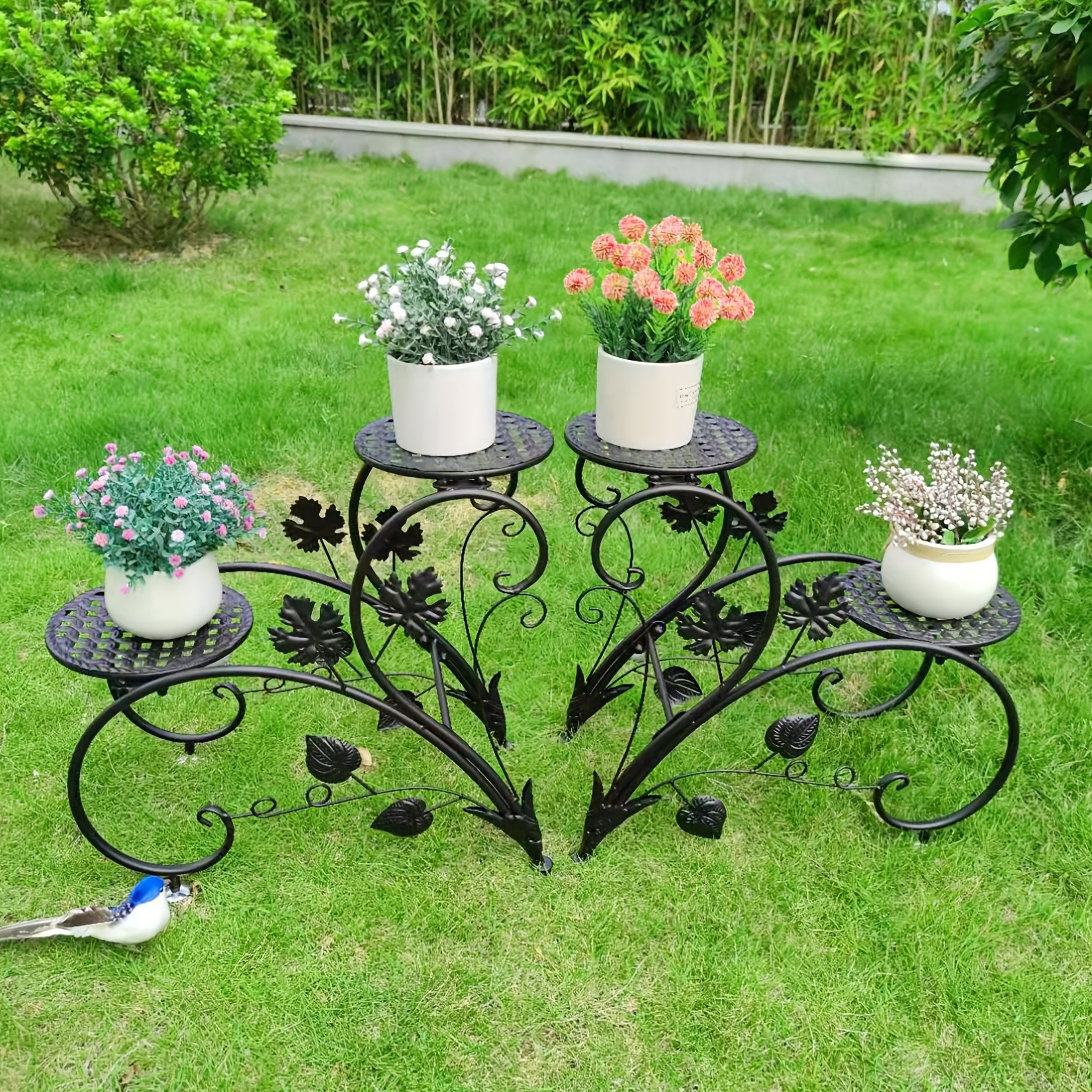 wisfor 4-Tier Tall Plant Pot Stands  Elegant, Durable Design for Indoor and Outdoor Plant Display