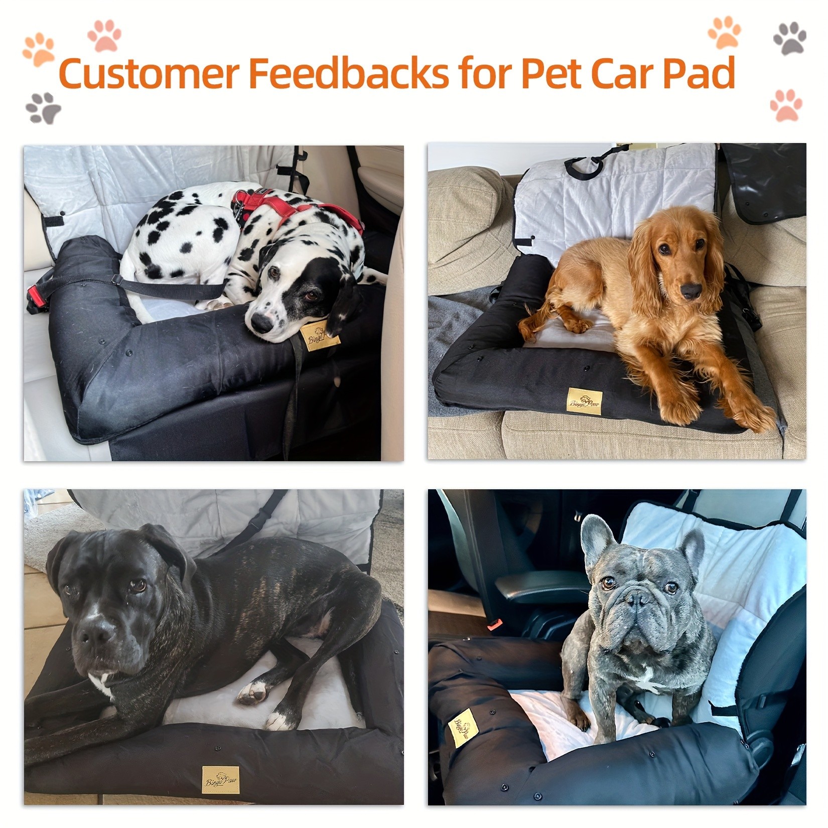 wisfor Memory Foam Dog Car Seat  Multi-Function Travel Seat with Safety Belt and Waterproof Cover for Pets