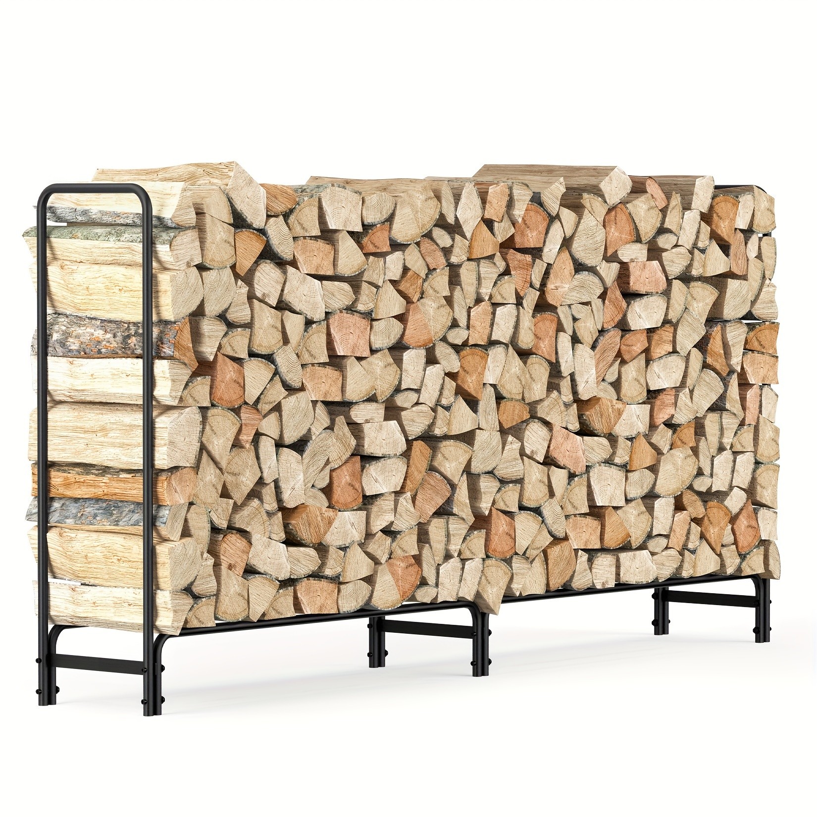 wisfor Metal Iron Firewood Rack  Heavy Duty Log Storage for Fireplace