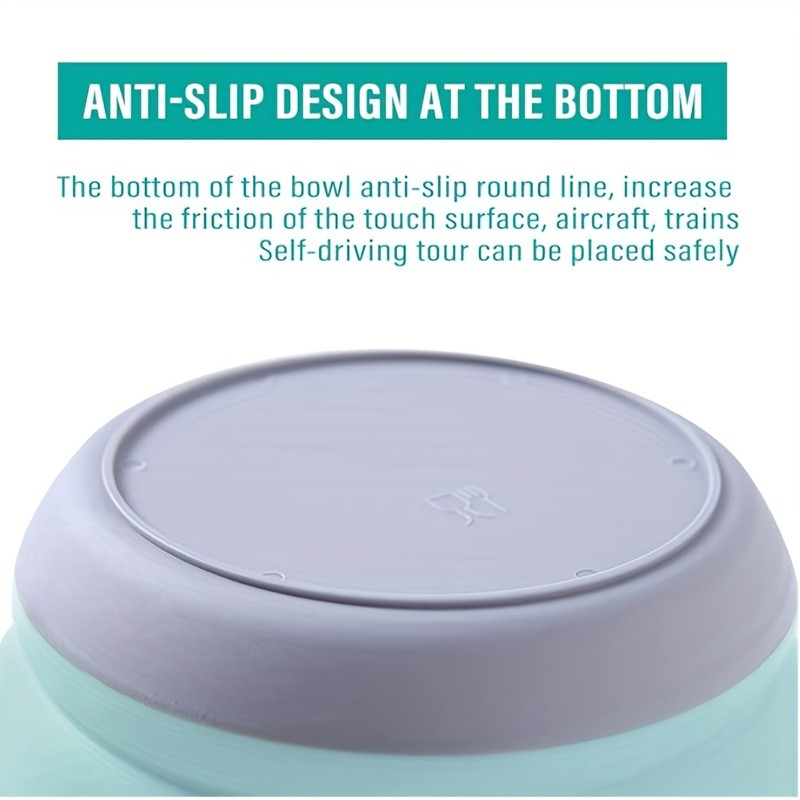 FARIDABIO Silicone Folding Bowls with Lid  Portable and Expandable Food Storage for Outdoor Adventures