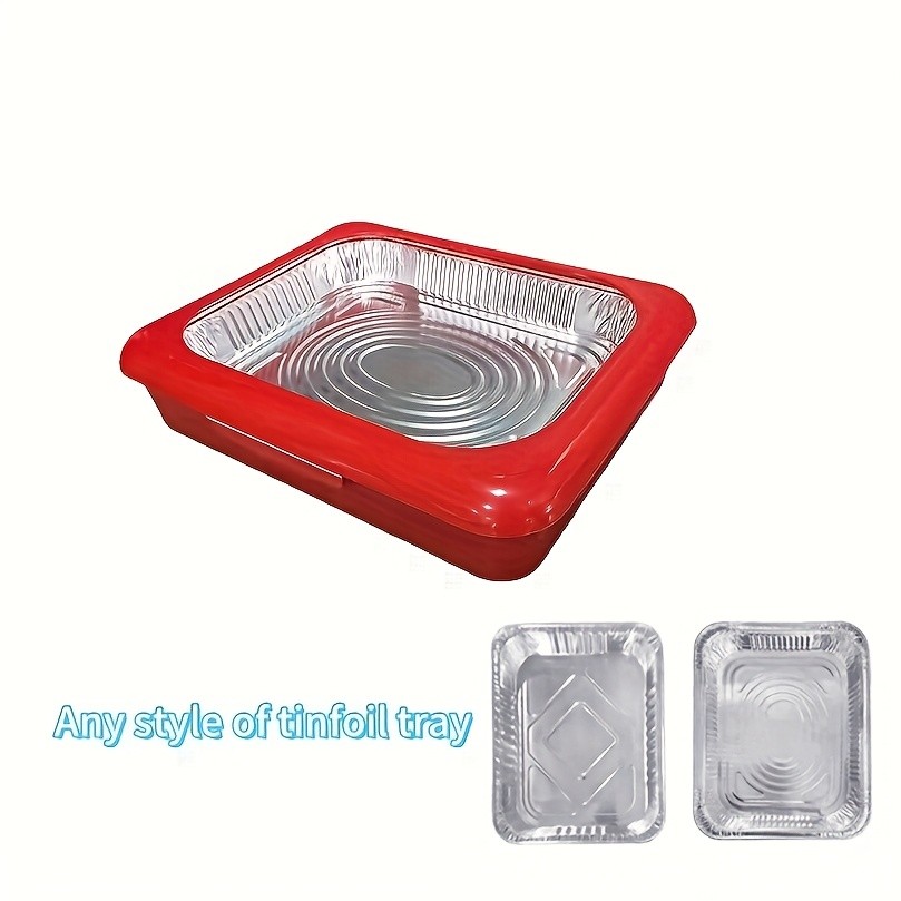 FARIDABIO 2-in-1 Aluminum Foil Tray with Heat Preservation  Stackable Serving Tray for Salads, BBQs, and More