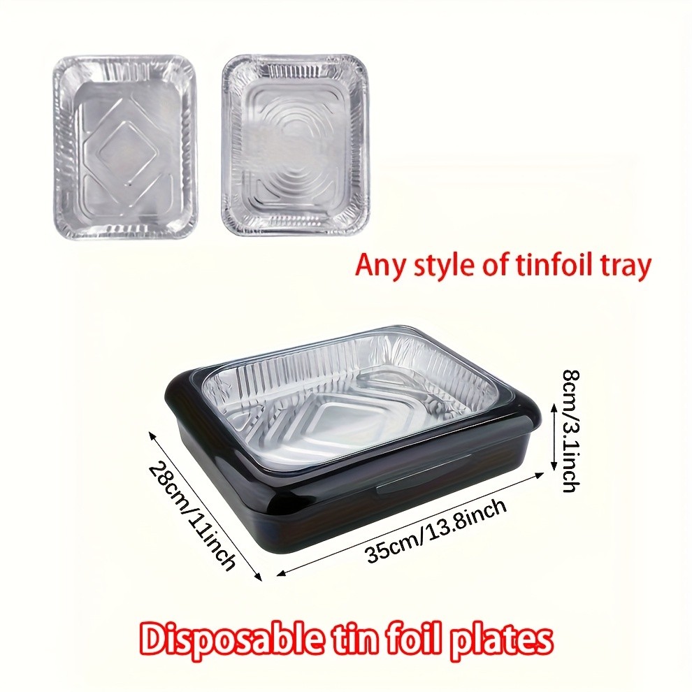 FARIDABIO 2-in-1 Aluminum Foil Tray with Heat Preservation  Stackable Serving Tray for Salads, BBQs, and More