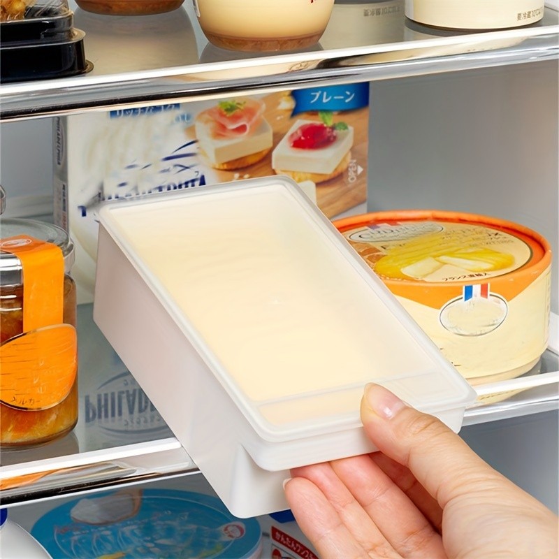 FARIDABIO Butter Crisper with Lid  Refrigerator Storage Box for Butter and Cheese