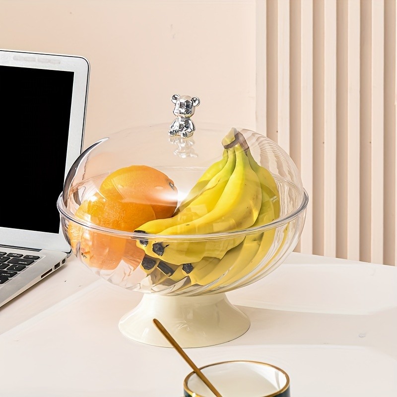 FARIDABIO Versatile Countertop Fruit Tray  Fruit Bowl with Lid and Drainage Holes